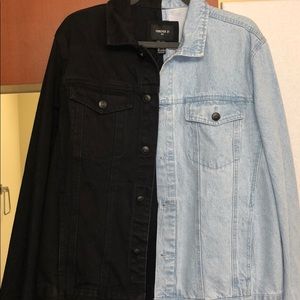 NWOT oversized two tone jean jacket